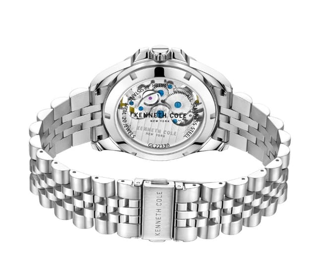 Kenneth Cole Automatic Skeleton Watch Steel silver , Green 