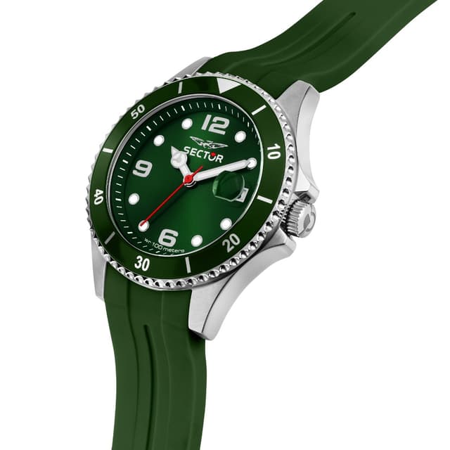 Sector 230 Quartz gent watch with green silicon strap